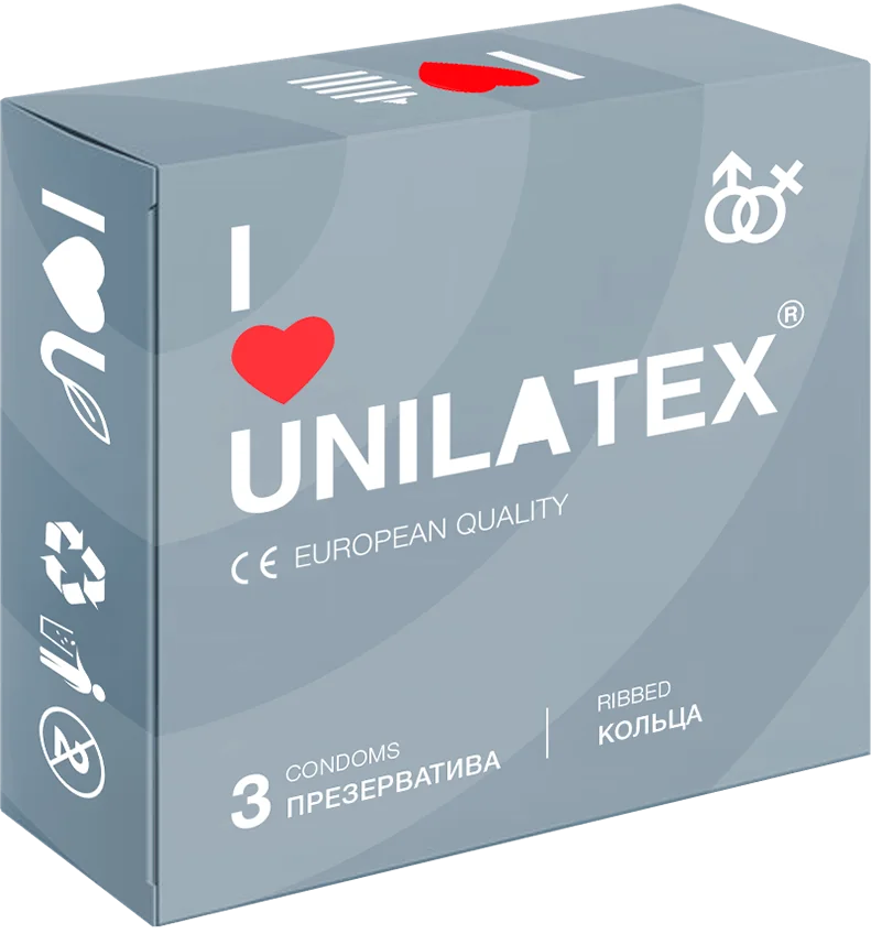 Презервативы ребристые Unilatex Ribbed 3 шт_1