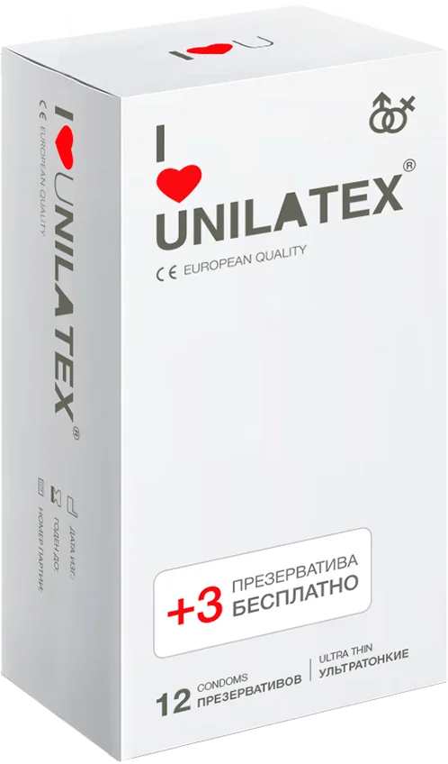 Презервативы ультратонкие Unilatex UltraThin 12 шт+3 шт _1