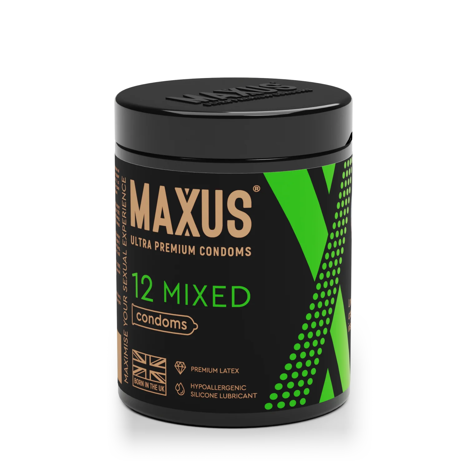 Презервативы MAXUS Mixed №12 с железным кейсом, набор, X-Edition, 12 шт_2