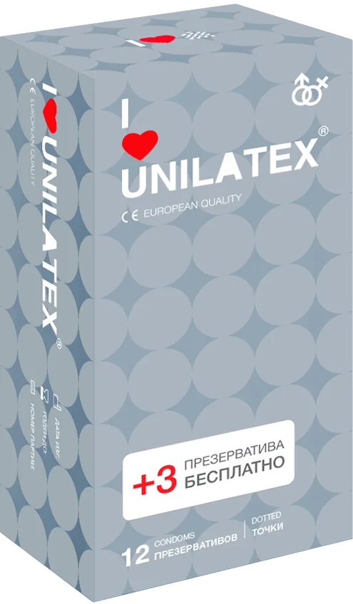Презервативы точечные Unilatex Dotted 12+3 шт_1