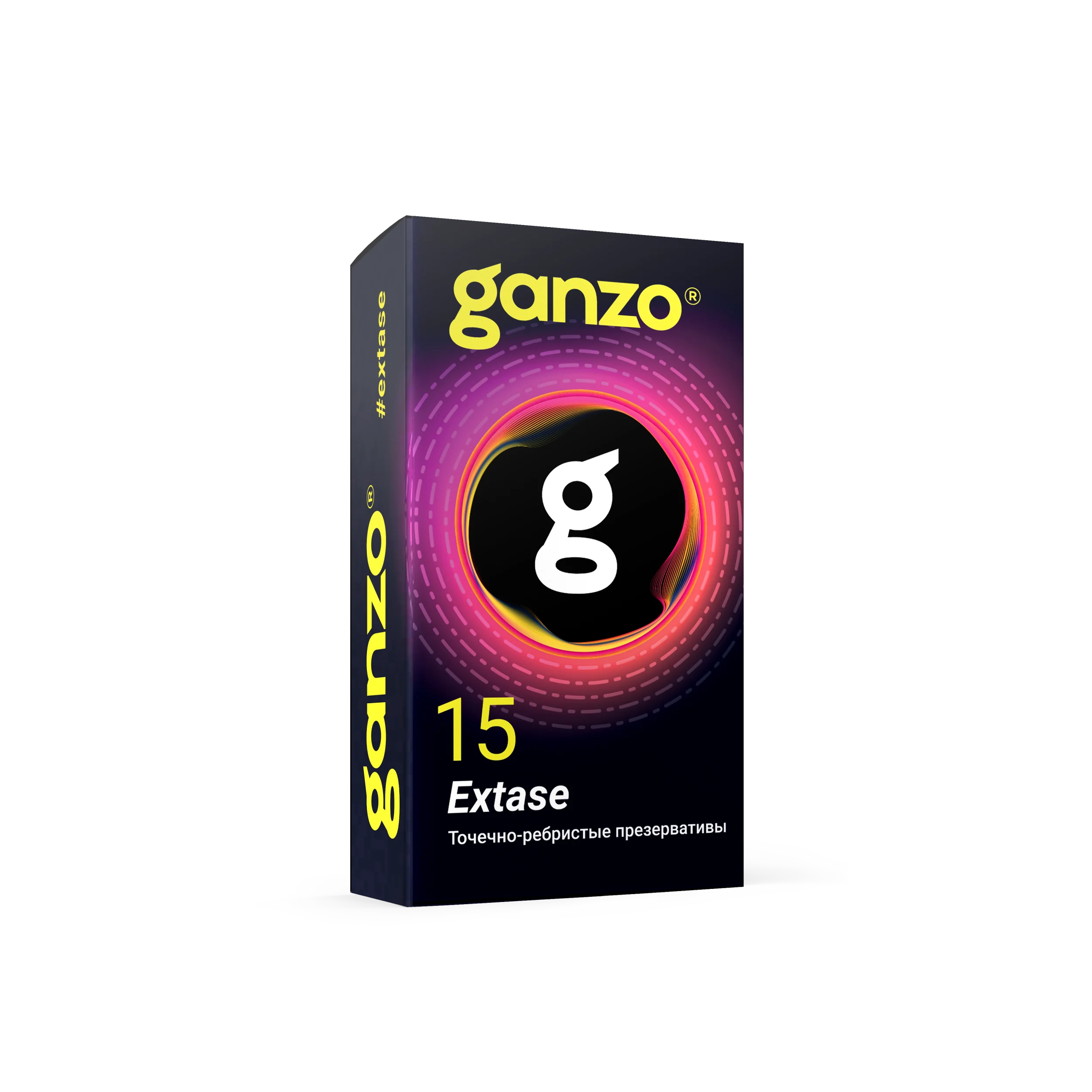 Презервативы Ganzo Extase, с точечно-ребристой поверхностью, анатомической формы, латекс, 18см, 15шт_2