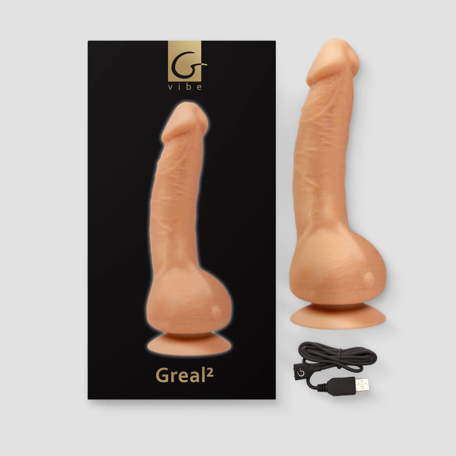 Gvibe Greal 2- супер-реалистичный вибратор из Bioskin, 22х4 см. Телесный_2