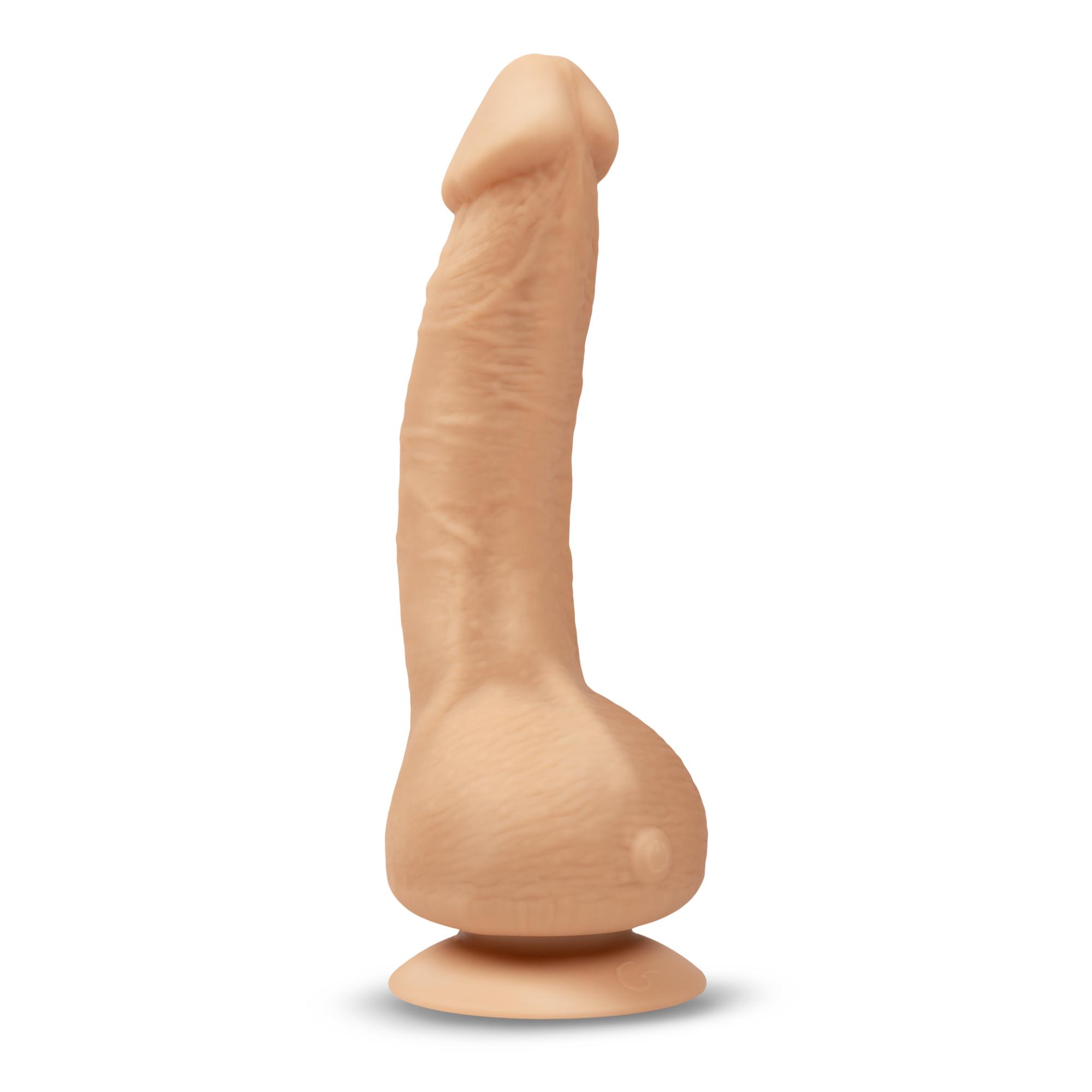 Gvibe Greal Mini - Мини-версия реалистичного вибратора из Bioskin, 18х3 см (телесный)_1