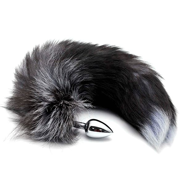 Анальная втулка Alive Black And White Fox Tail, S_2