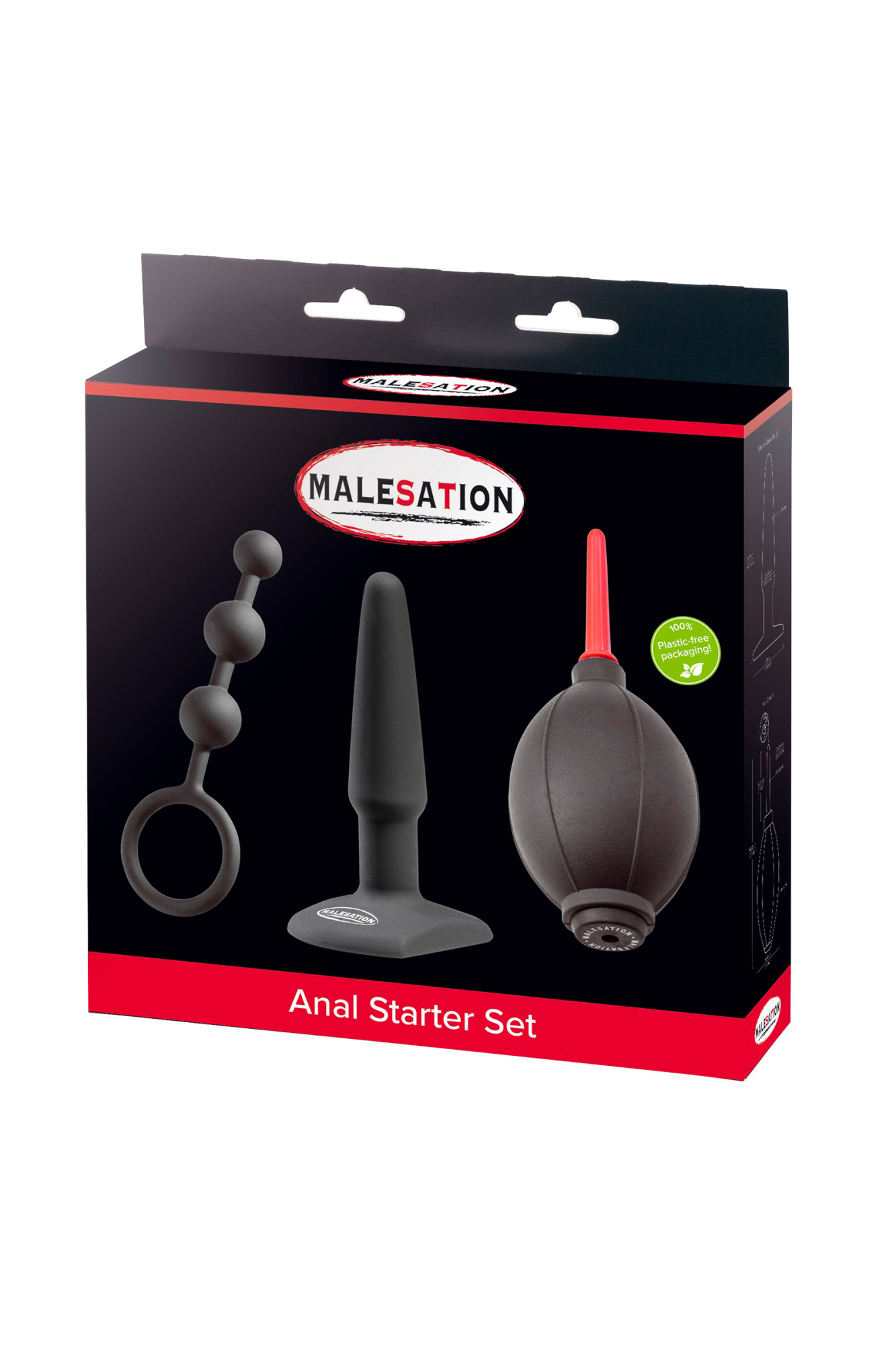 Набор анальных игрушек для начинающих MALESATION Anal Starter Set, черный, 3 шт_2
