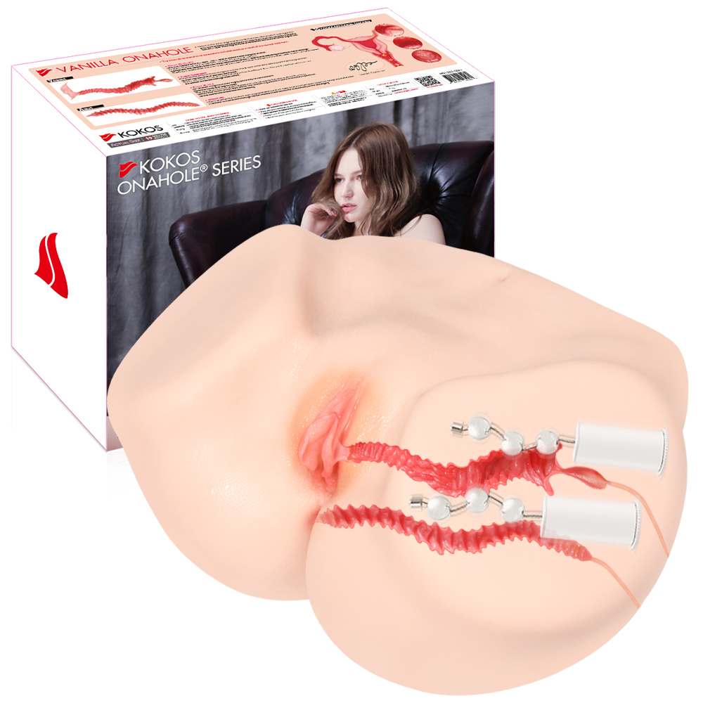Vanilla Onahole Real Vagina Мастурбатор полуторс с двойным слоем материала, с вибрацией_2