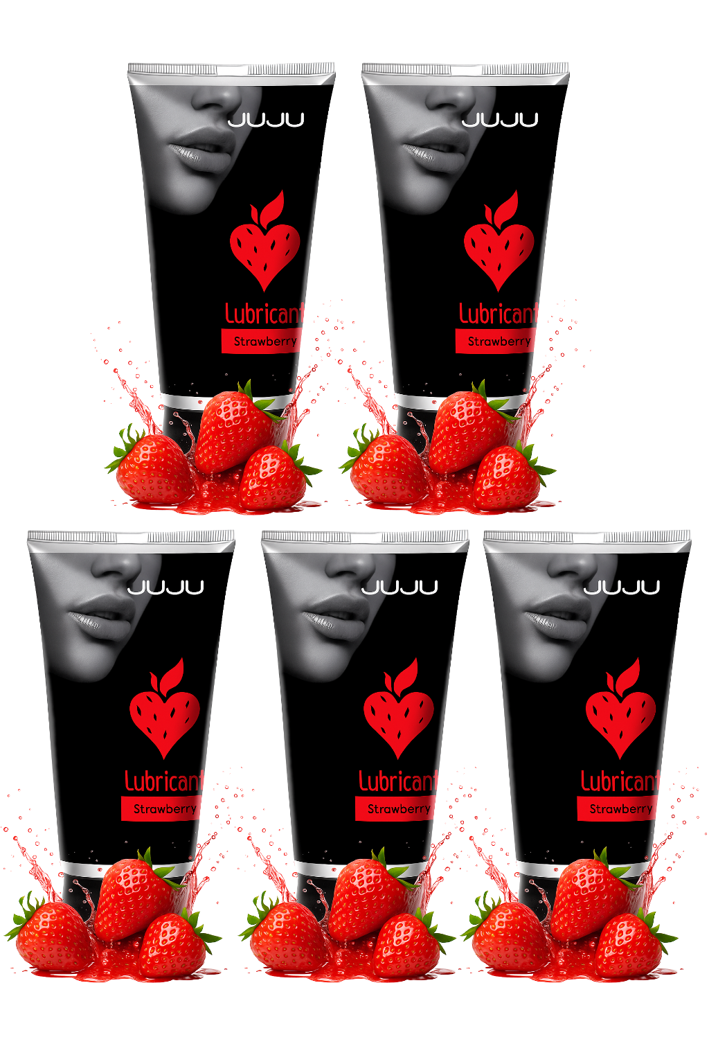 Сет съедобных лубрикантов JUJU Клубничка, 5х50ml 721JU_1