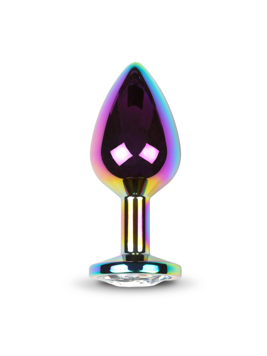 Пикантные штучки - анальная пробка с кристаллом, 7х3 см (белый)_2