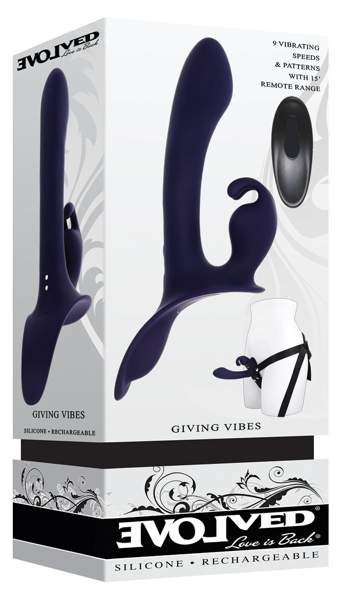 Страпон с вибрацией Giving Vibes_2