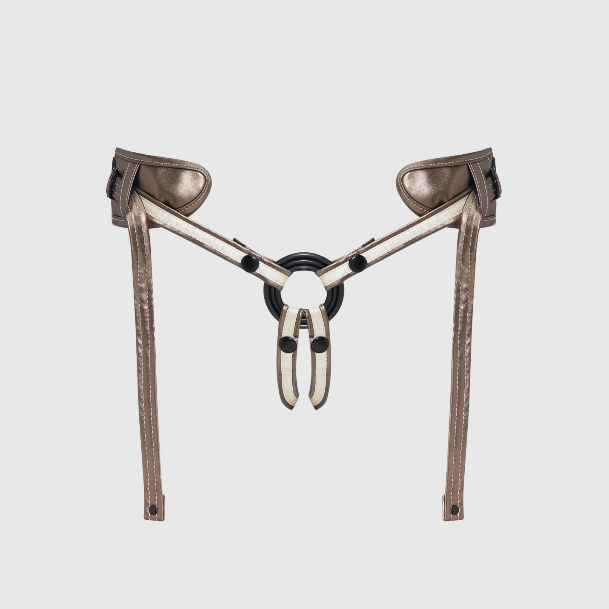 Пояс для страпона Strap-on-me LEATHERETTE HARNESS DESIROUS - NEW DESIGN, бронза_1