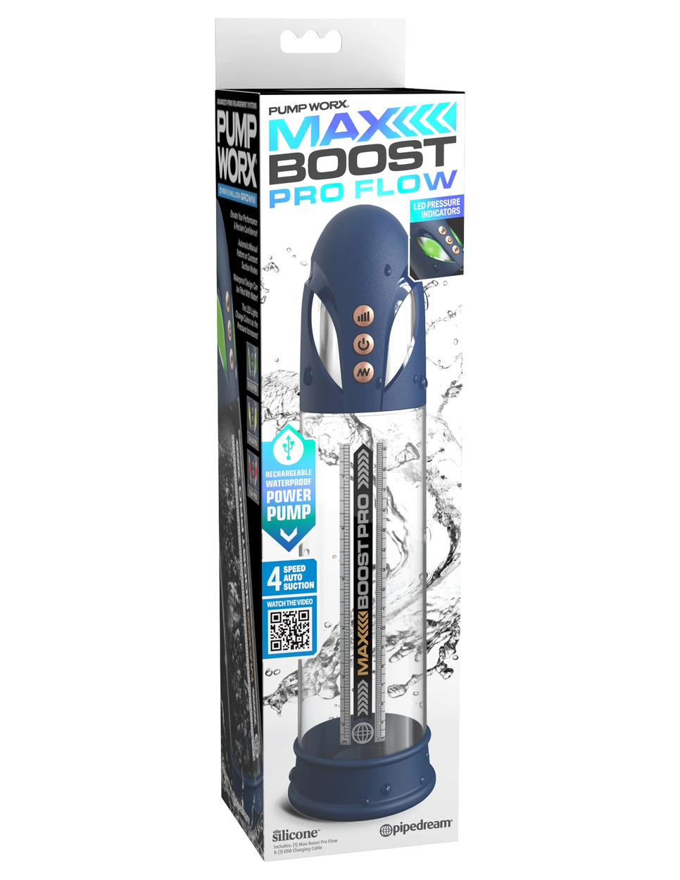 Помпа вакуумная автоматическая мужская Max Boost Pro Flow, синяя_2