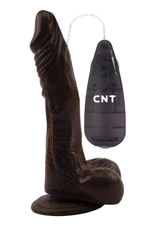 Вибратор CNT 8.5'' Vibrating Beginner Dildo Brown_1