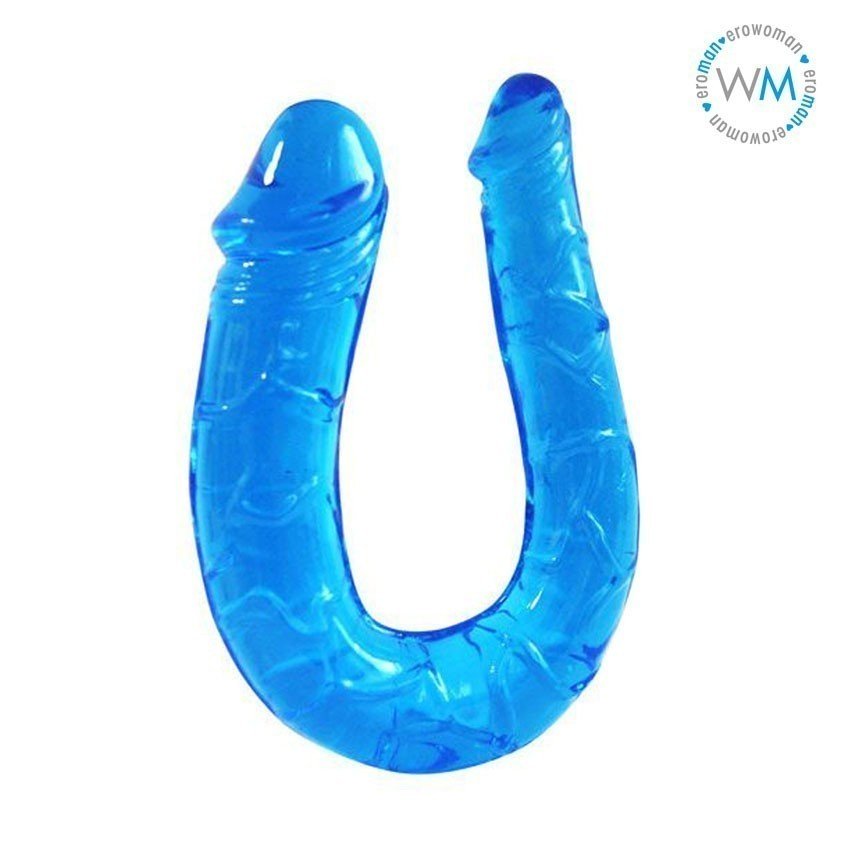 Фаллоимитатор двухголовочный twin head/double dong, l 298 мм d 33x22 мм цвет голубой арт. ee-10013-2_2