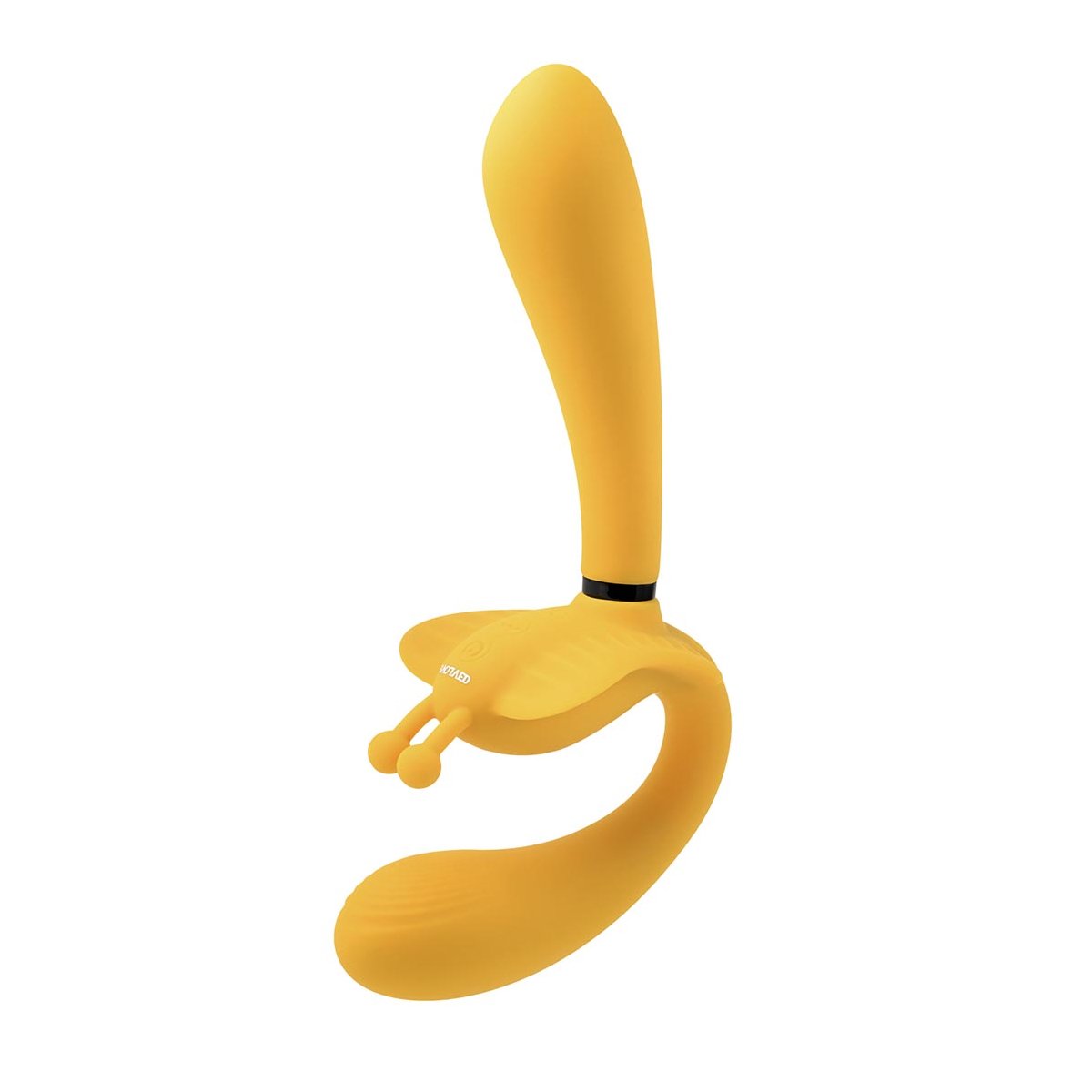 Безремневой страпон с вибрацией The Monarch, желтый_1