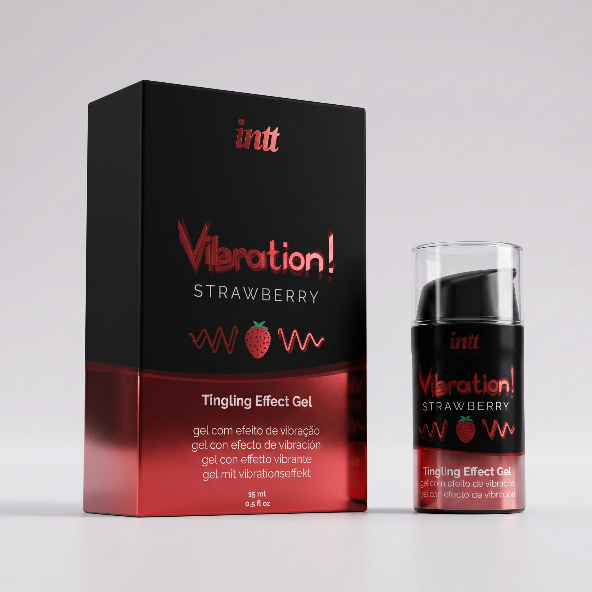 Жидкий интимный гель с эффектом вибрации Intt Strawberry, 15мл_1