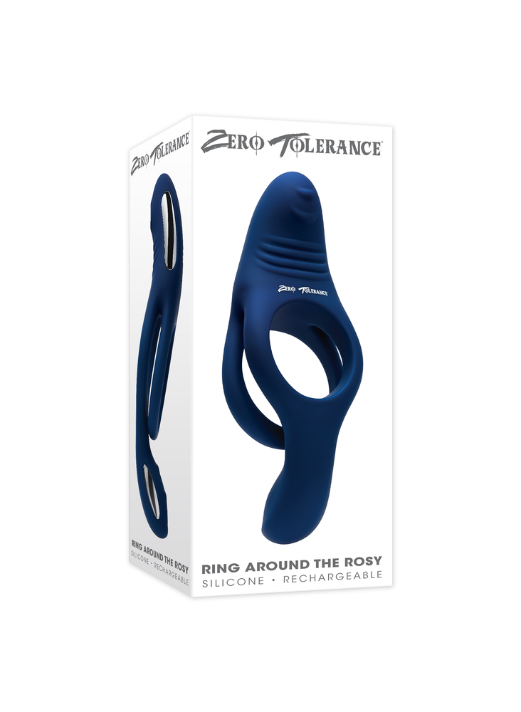 Эрекционное вибро-кольцо с двойным подхватом мошонки Ring Around The Rosy_2