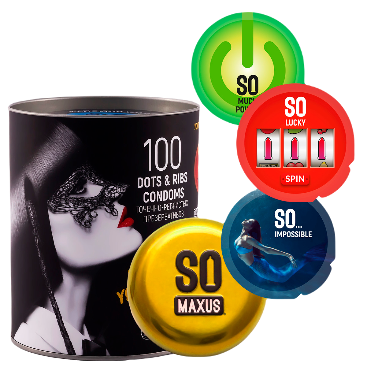 Презервативы MAXUS SO MUCH SEX SPECIAL в черном тубусе, точечно-ребристые, 100 шт_2