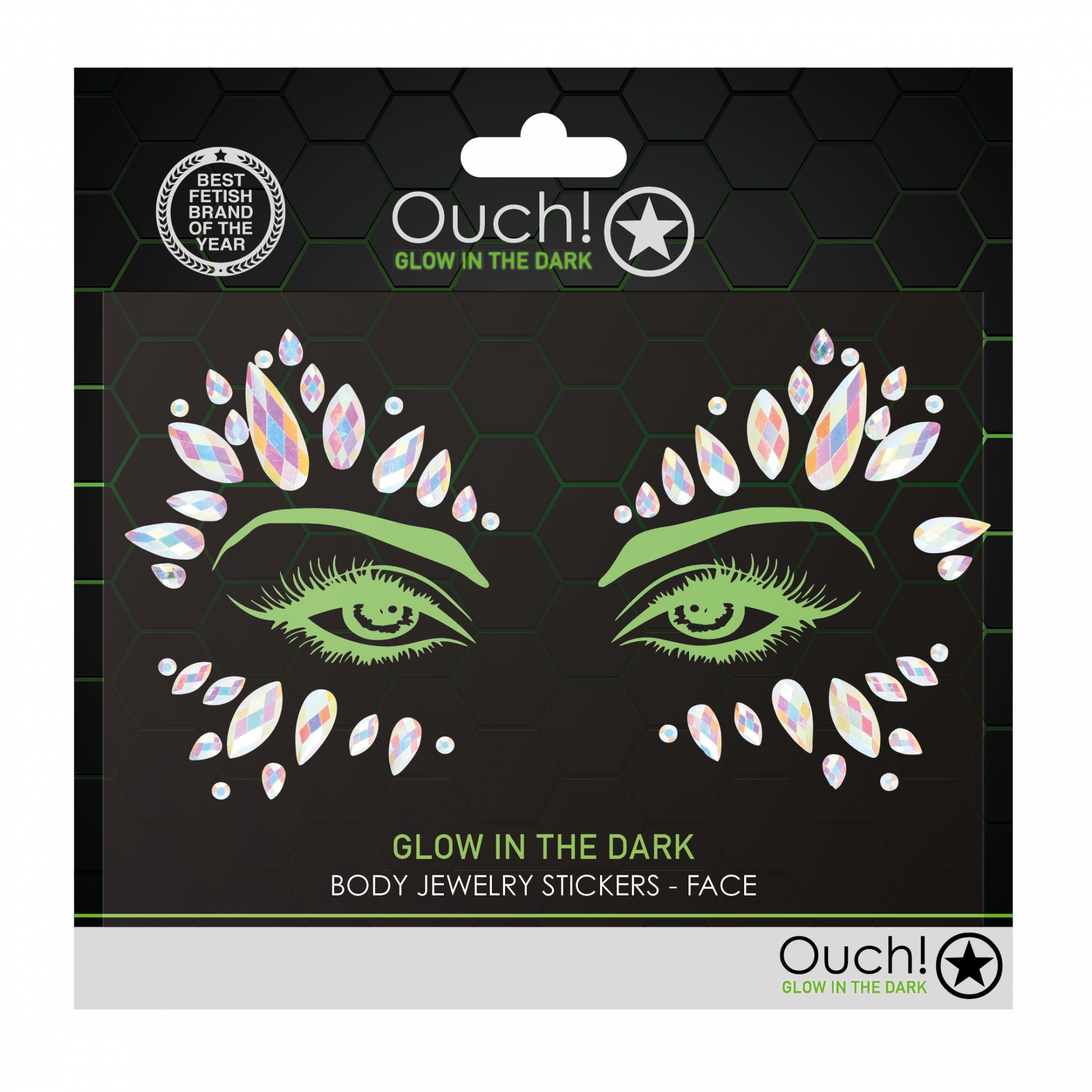 Декоративное украшение (камни) на клеевой основе Body Jewelry Stickers - Face - Glow in the Dark - O_1