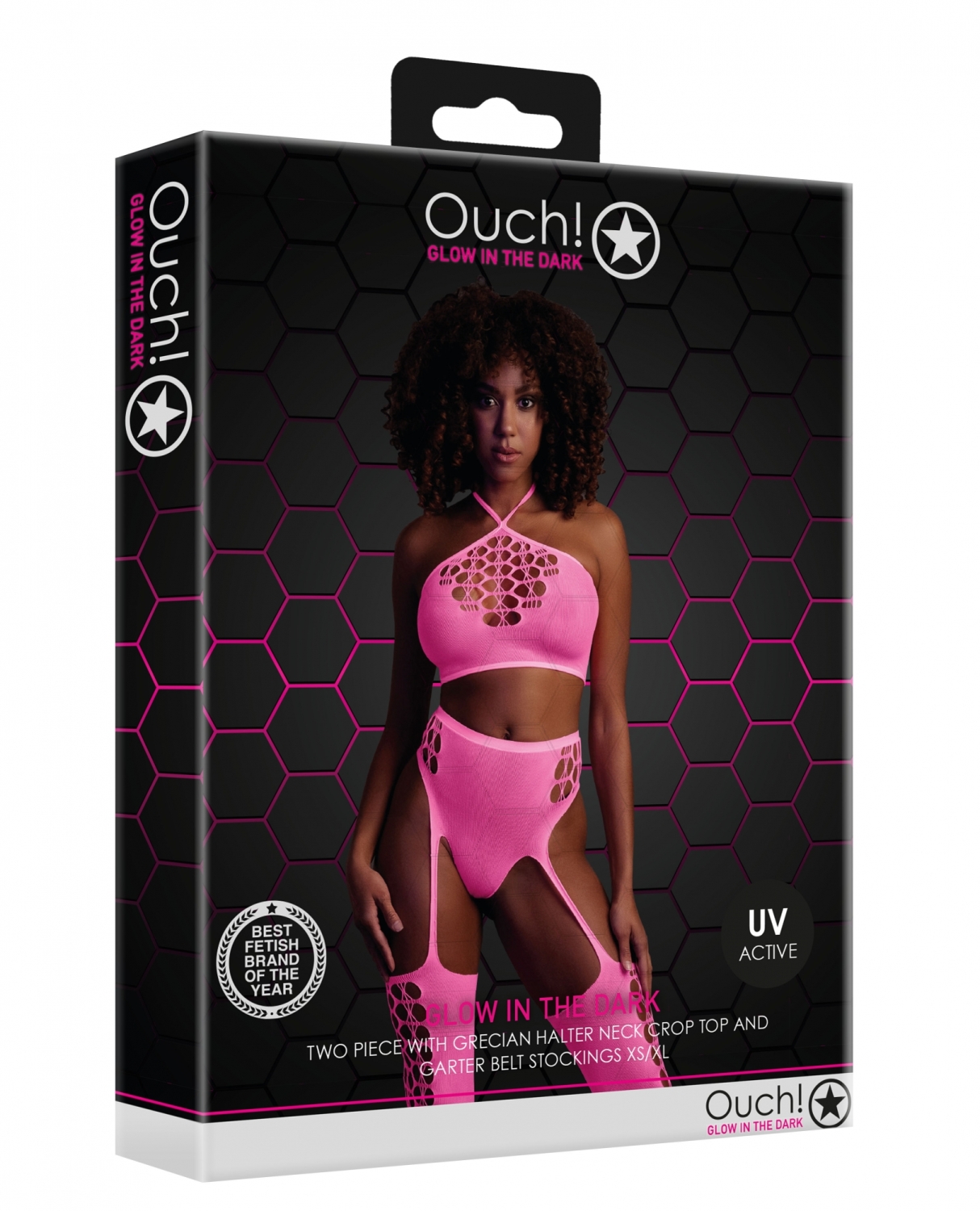 Топ и трусики Two Piece with Crop Top and Stockings - Pink - XS/XL_1