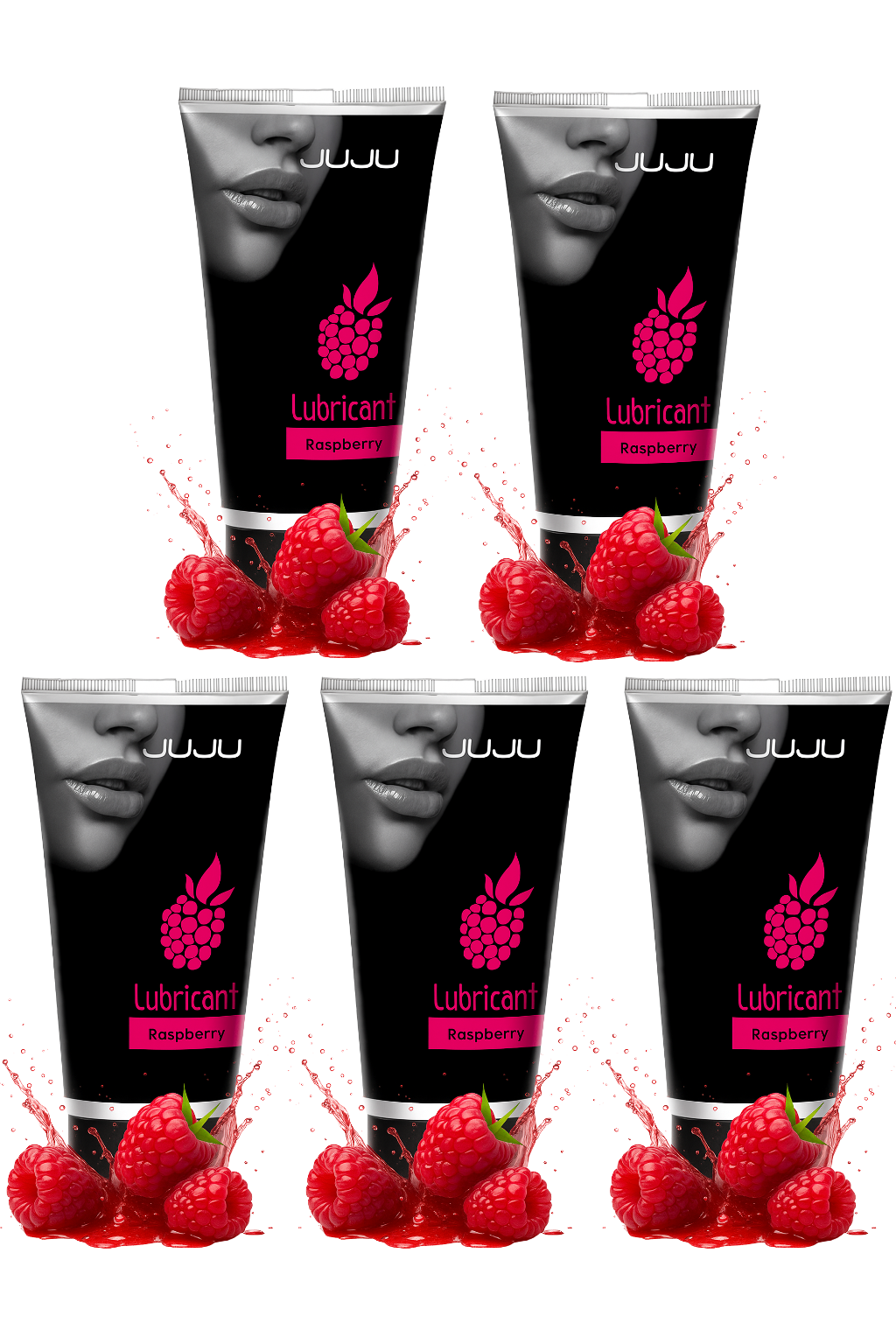 Сет съедобных лубрикантов JUJU Малина, 5х50ml 738JU_1