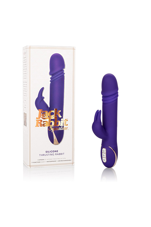 Перезарежаемый вибромассажер кролик Signature Thrusting Rabbit с функцией «поступательное движение»_1