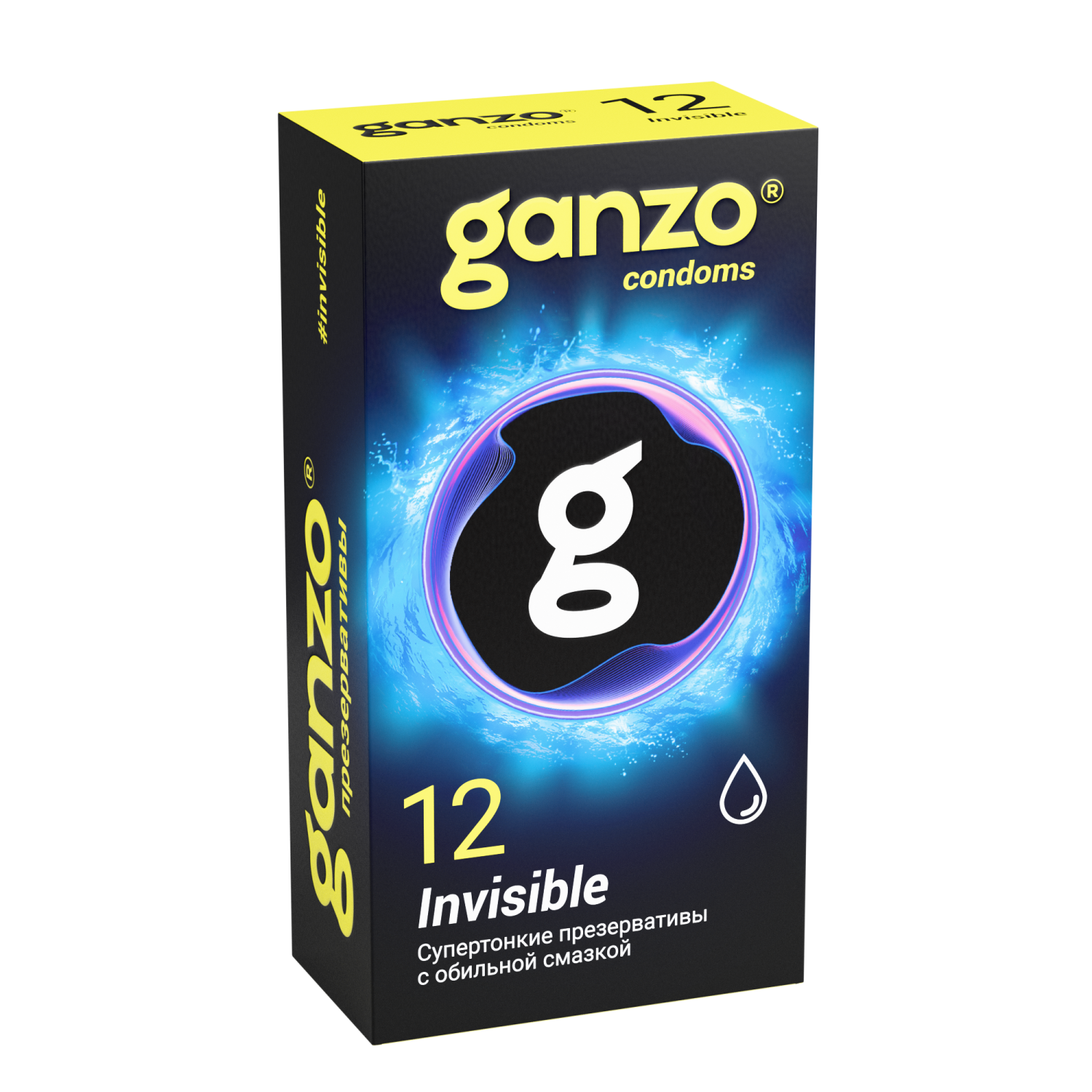 Презервативы Ganzo Invisible, супертонкие, с доп. смазкой, латекс, 18 см, 12 шт._2
