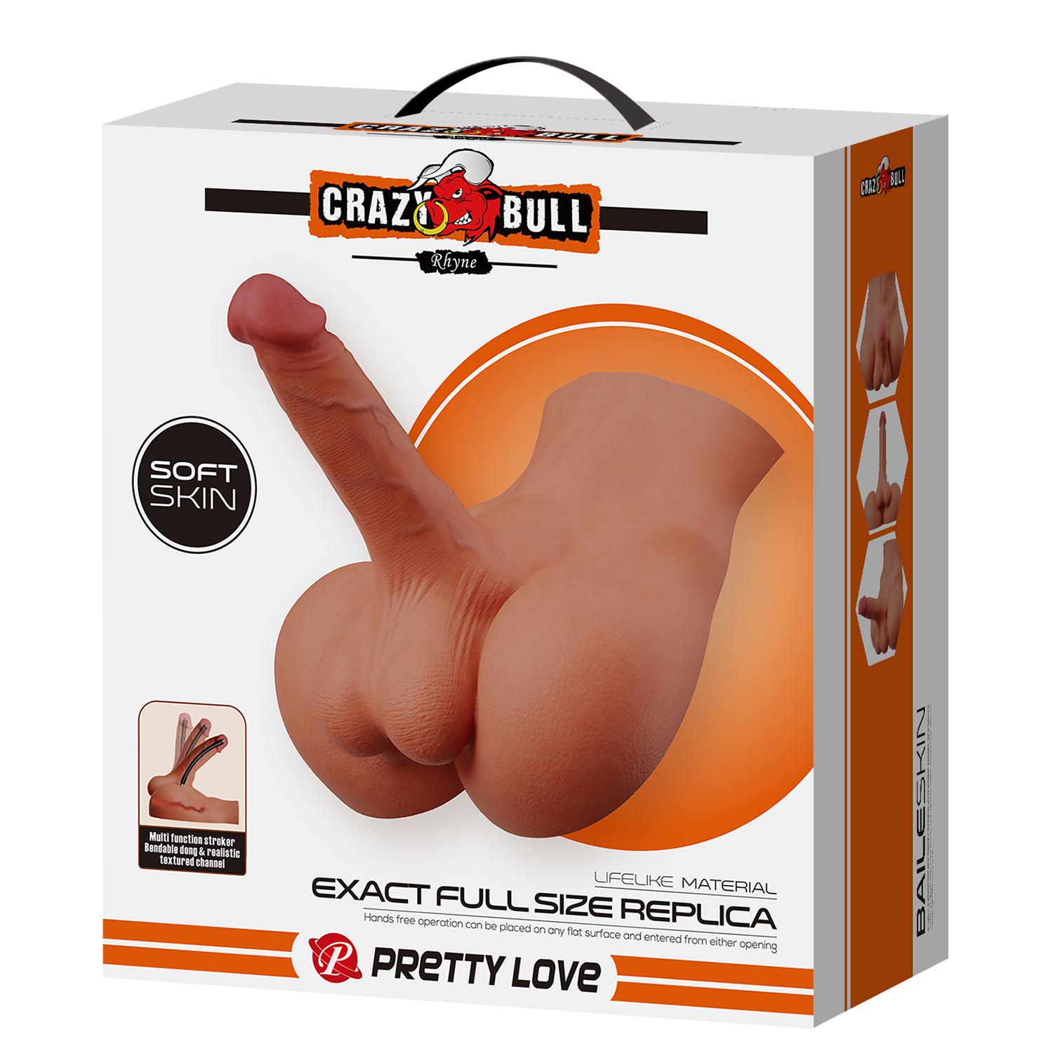 Фаллоимитатор Full Replica Crazy Bull Rhyne с анальным тонелем_2