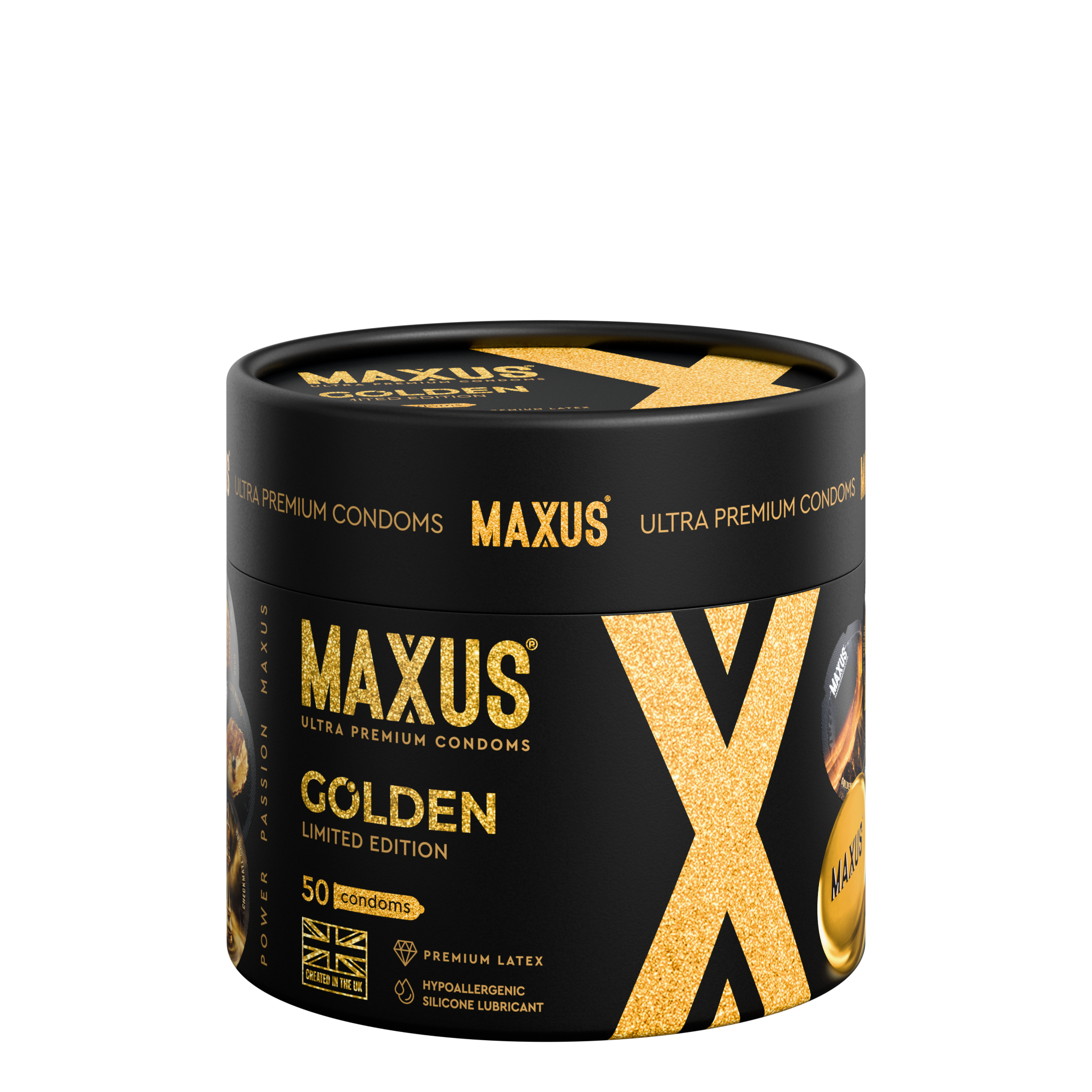 Презервативы MAXUS Golden Limited Edition в железном кейсе, золотые, 50 шт._4