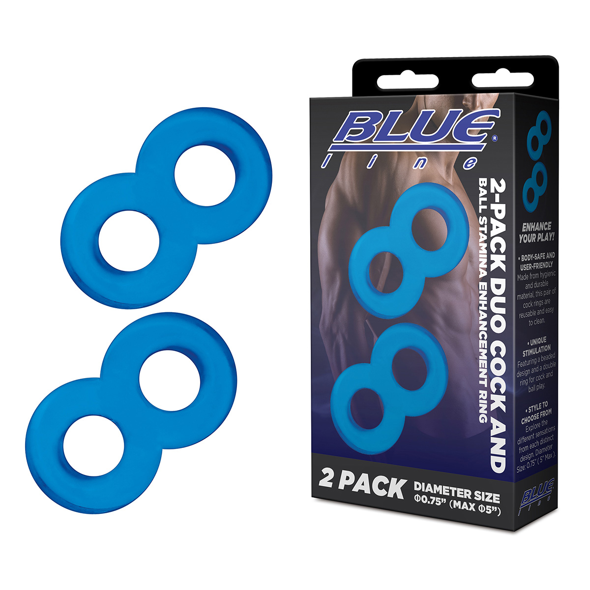 Пара колец 8-образной формы Duo Cock And Ball Stamina Enhancement Ring_2