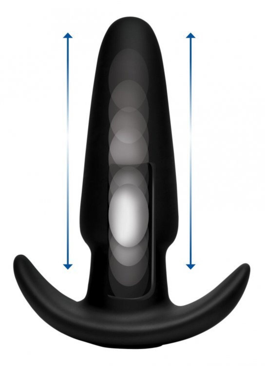XR Brands KineticThumping 7X Medium Anal Plug - Анальная пробка с вибрацией, 13.3х4 см Черный_1