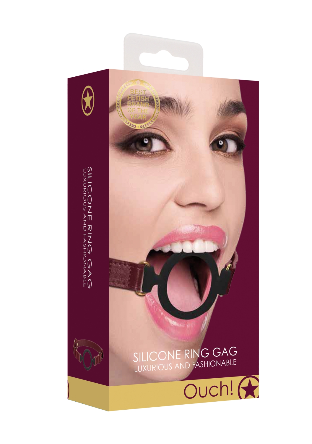 Кляп с креплением Ouch Ouch! - Silicone Ring Gag - Burgundy_1