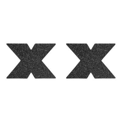 Украшение на грудь Bijoux Indiscrets Flash Cross - PASTIES черное_4