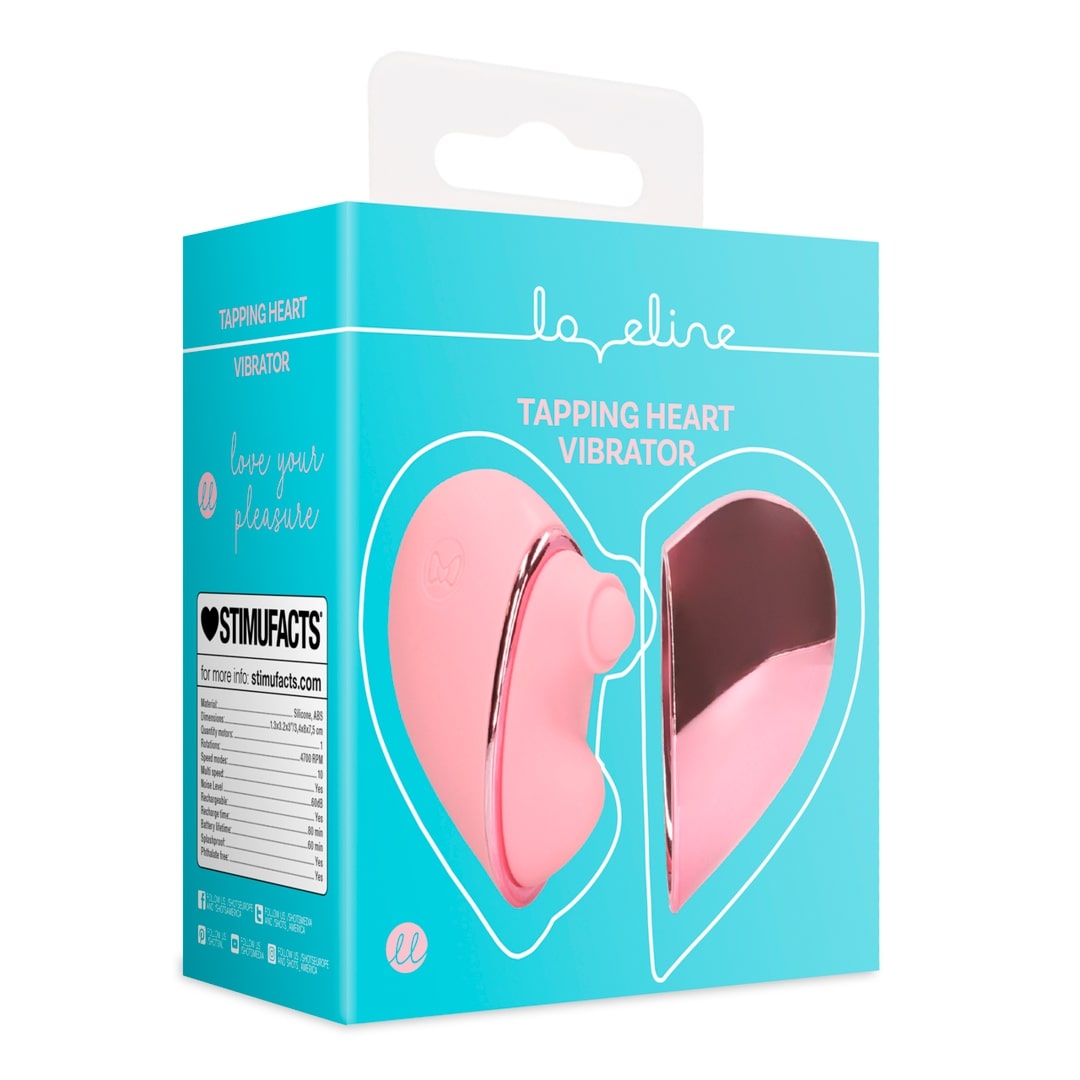 Вибратор-сердце с функцией пульсации Tapping Heart Vibrator (розовый)_2