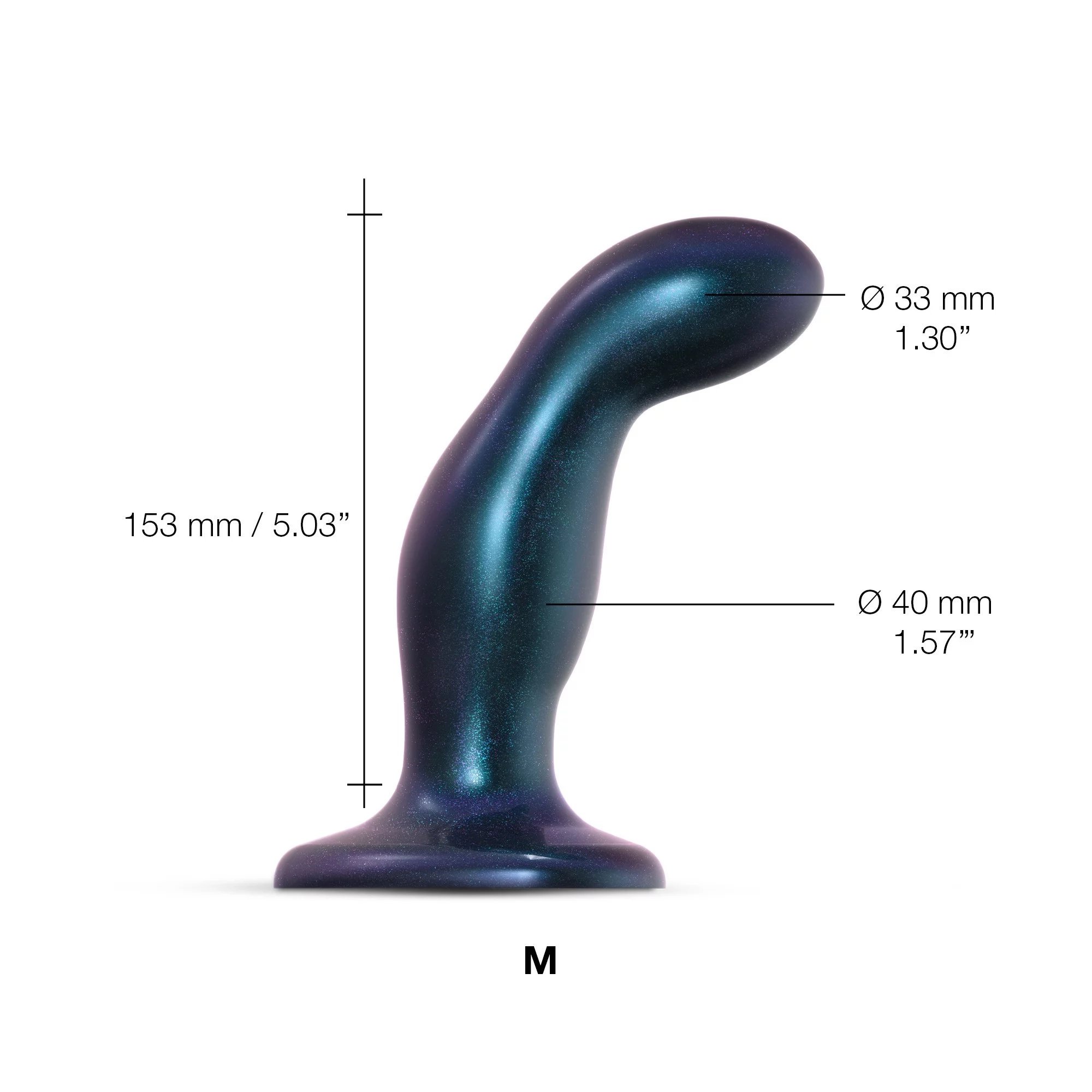 Фаллоимитатор Strap-On-Me Dildo Plug Snaky синий металлик M, 16,5 см_4
