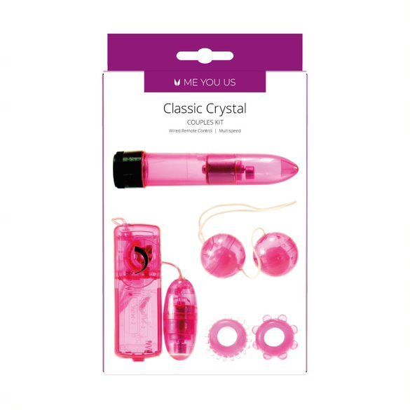 Вибромассажер для пар в наборе с насадками Me You Us Classic Crystal Couples Kit Pink_3
