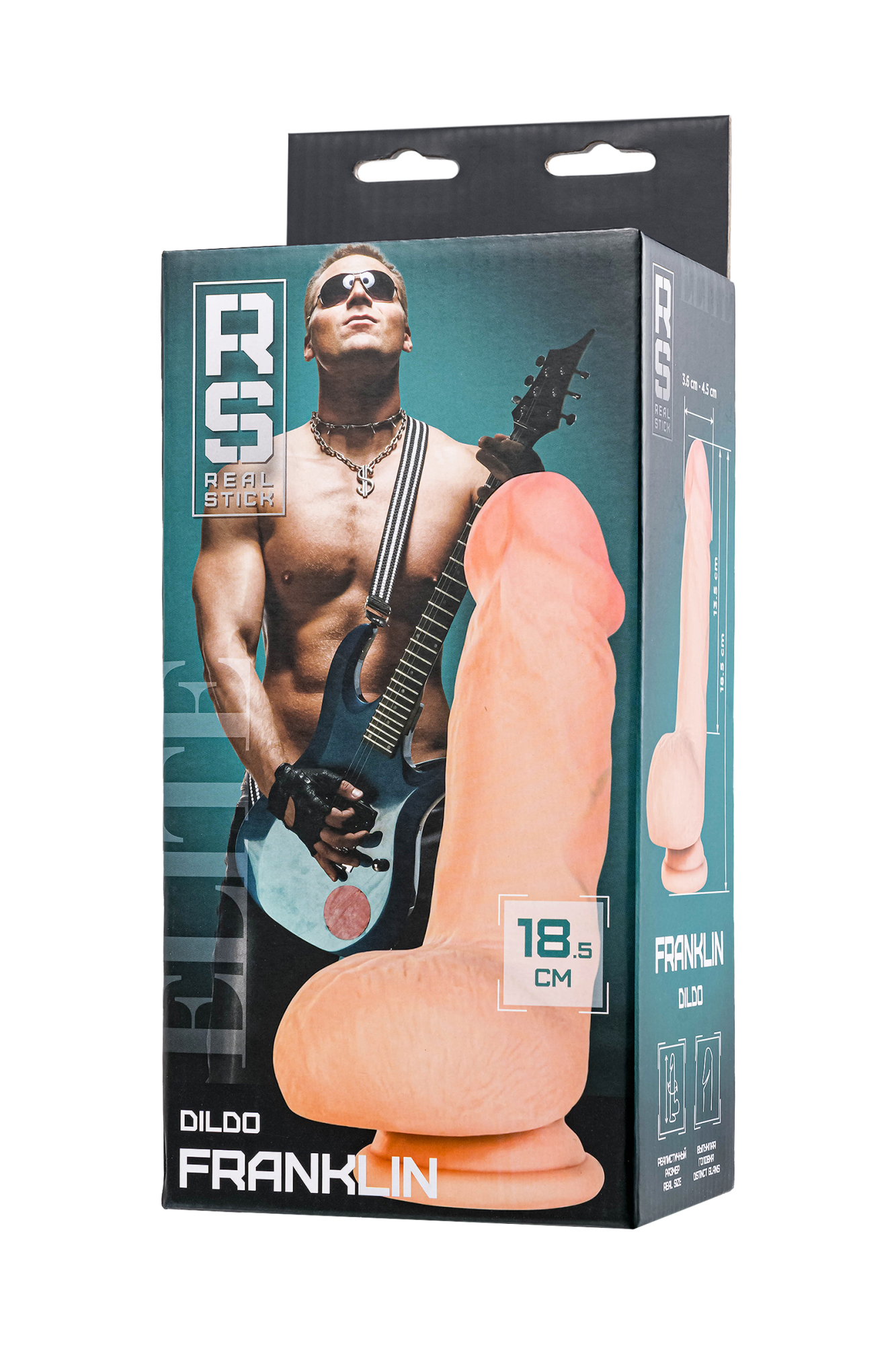 Реалистичный фаллоимитатор RealStick Elite Franklin, TPR, телесный, 18,5 см_2