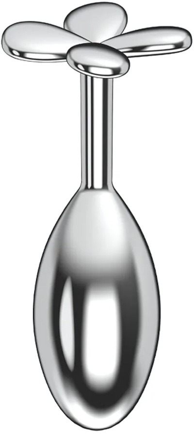 Алюминивая анальная пробка-капля с ограничителем в виде цветка_1