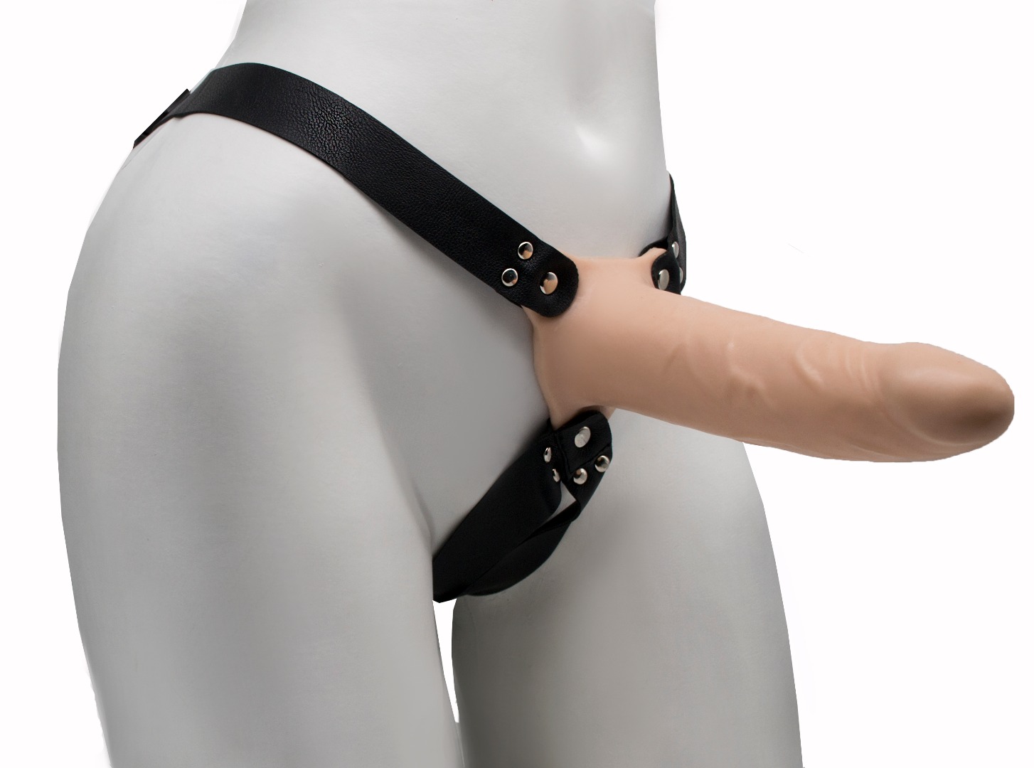 Фаллоимитатор поясной каркасный пустотелый с бандажем d 38/48 мм, l 175/160 мм, артикул 7405/3_1