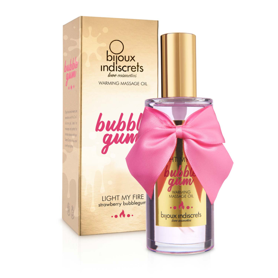 Разогревающее массажное масло Bijoux Indiscrets Light My Fire, Srawberry Bubble Gum, 100 мл_3 Разогревающее массажное масло Bijoux Indiscrets Light My Fire, Srawberry Bubble Gum, 100 мл_3