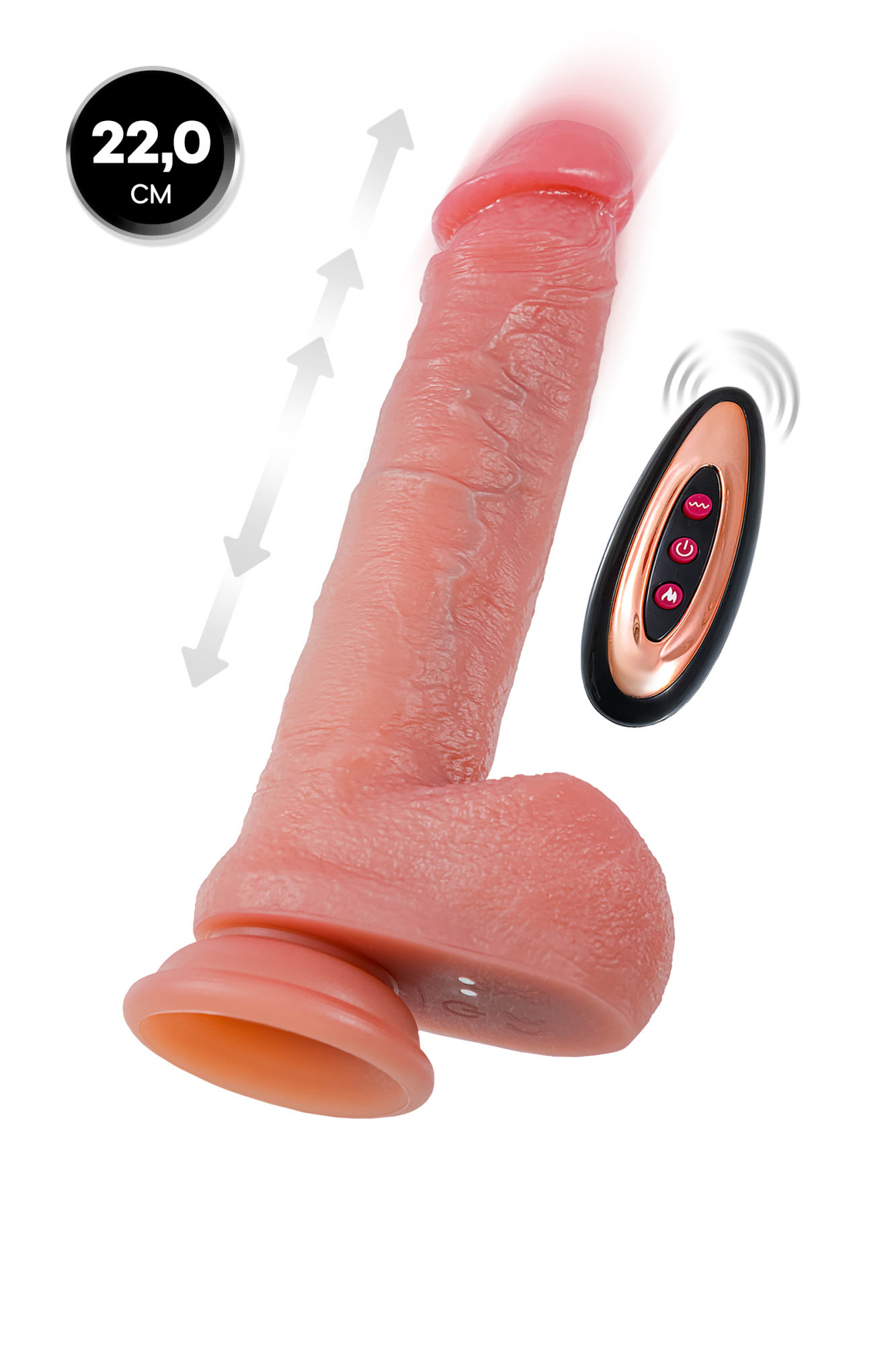 Вибратор-пульсатор реалистичный, Mr.Baton, RealMotion, телесный, 22см_1
