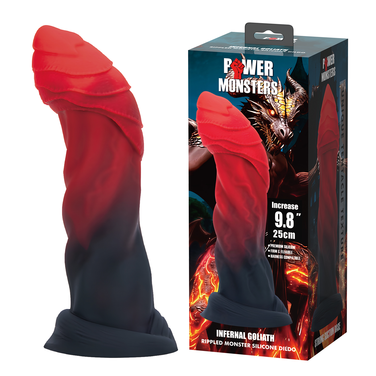 Infernal Goliath, фаллоимитатор на присоске, серии Power Monsters, 25 см_2