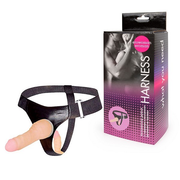 Фаллоимитатор двойной (с наружным и внутренним фаллосами) на трусиках,  l 165 мм d 35 мм l 105 мм d_2