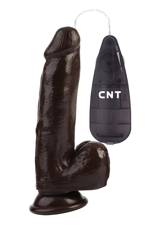 Вибратор CNT 7.4'' Stud Realistic Dildo Brown_1