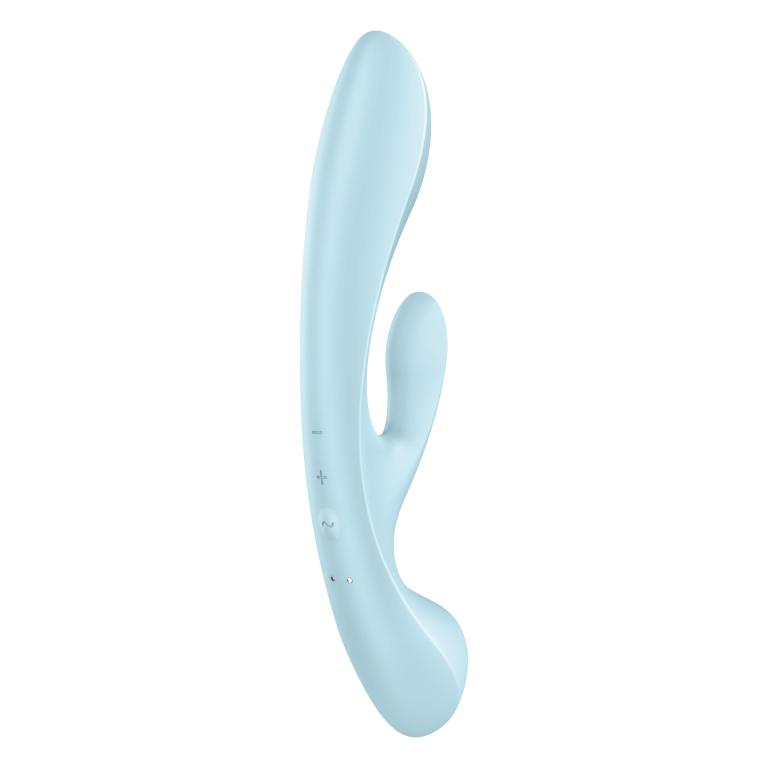 Гибкий вибратор-кролик 2 в 1 Satisfyer Triple Oh, голубой_3