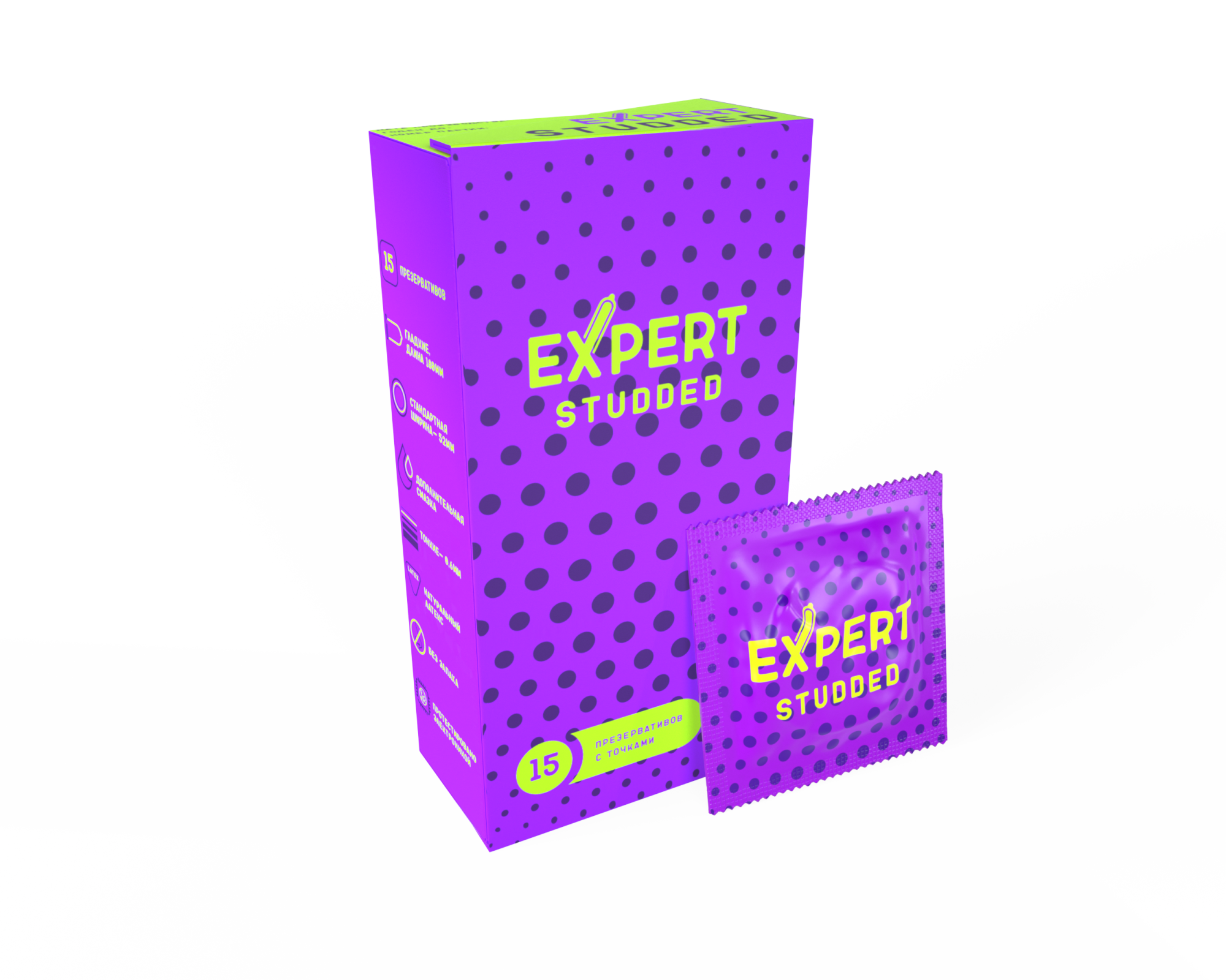 Презервативы EXPERT Studded, облегающие, точечные, 15 шт_1