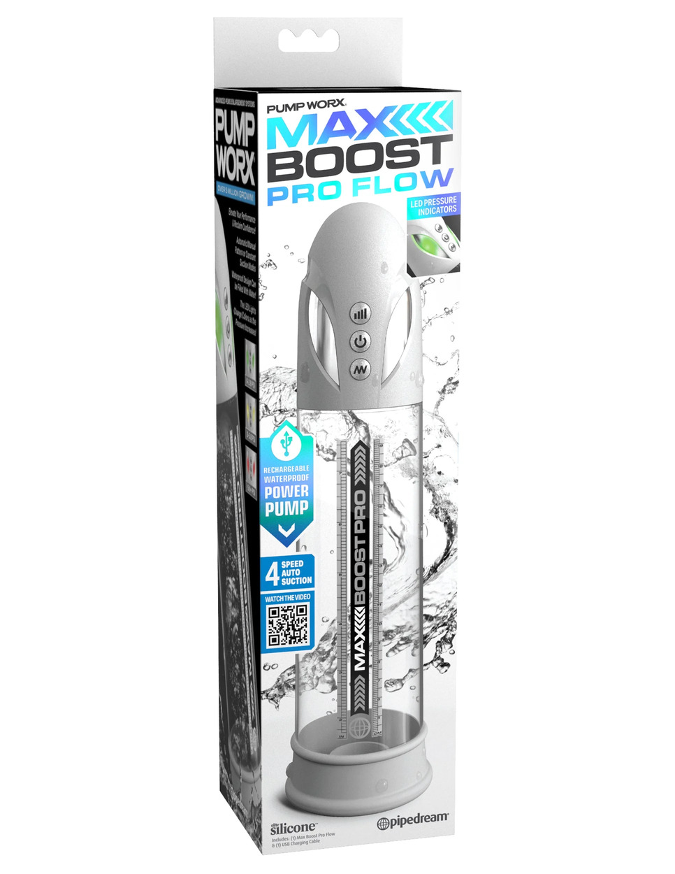 Помпа вакуумная автоматическая мужская Max Boost Pro Flow, белая_2