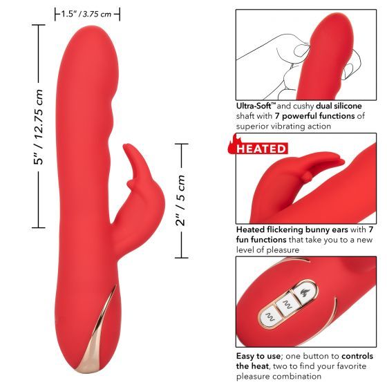 Ультра мягкий перезарежаемый вибромассажер кролик с функцией нагрева Heated Silicone Ultra-Soft Rabb_2