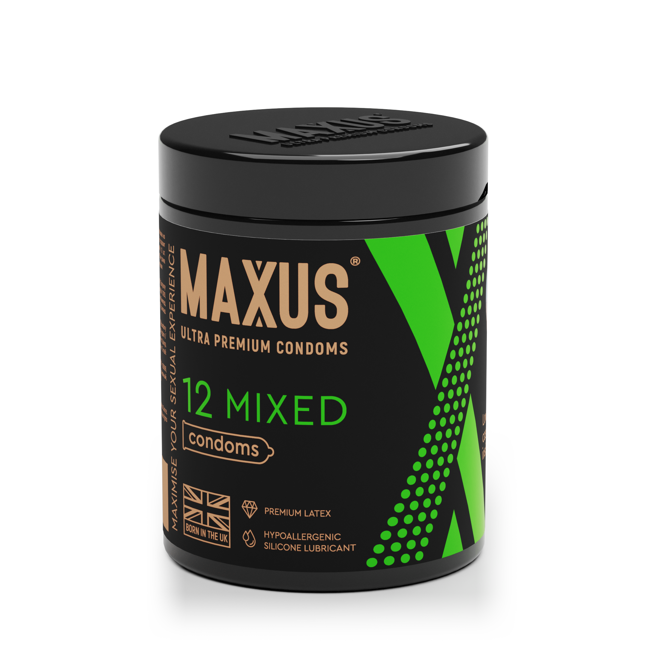 Презервативы MAXUS Mixed №12 с железным кейсом, набор, X-Edition, 12 шт_2