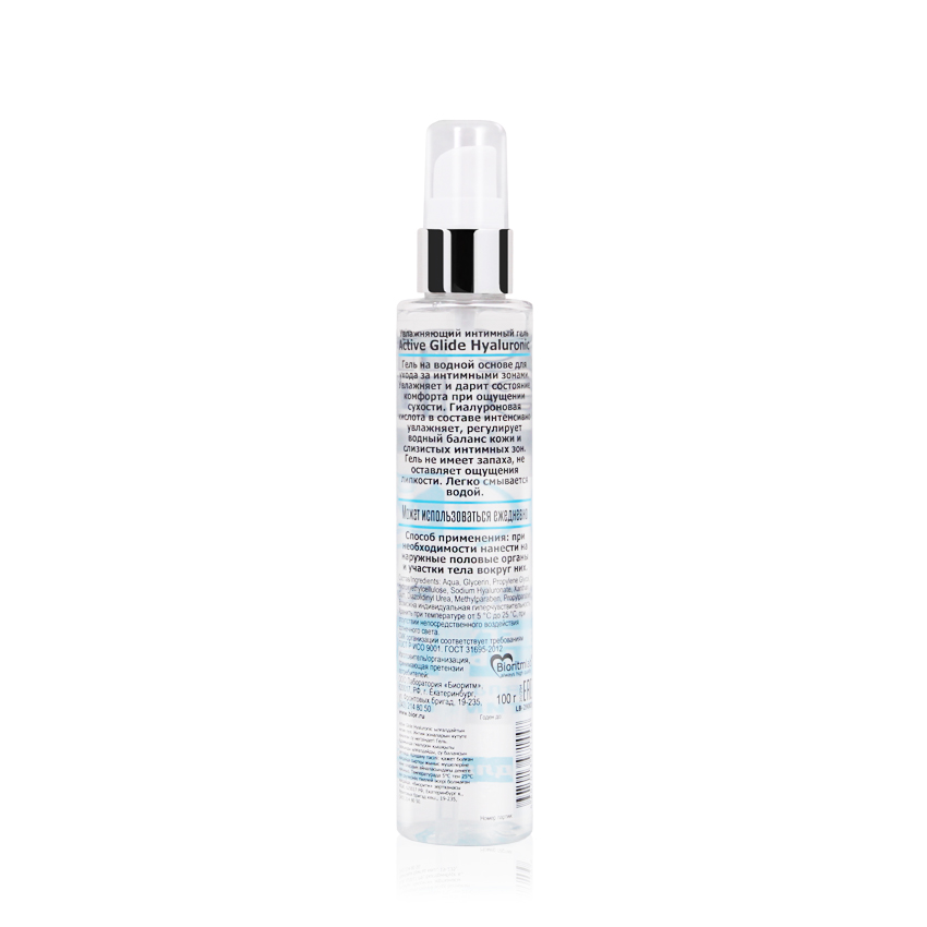 Увлажняющий интимный гель ACTIVE GLIDE HYALURONIC с гиалуроновой кислотой, 100г