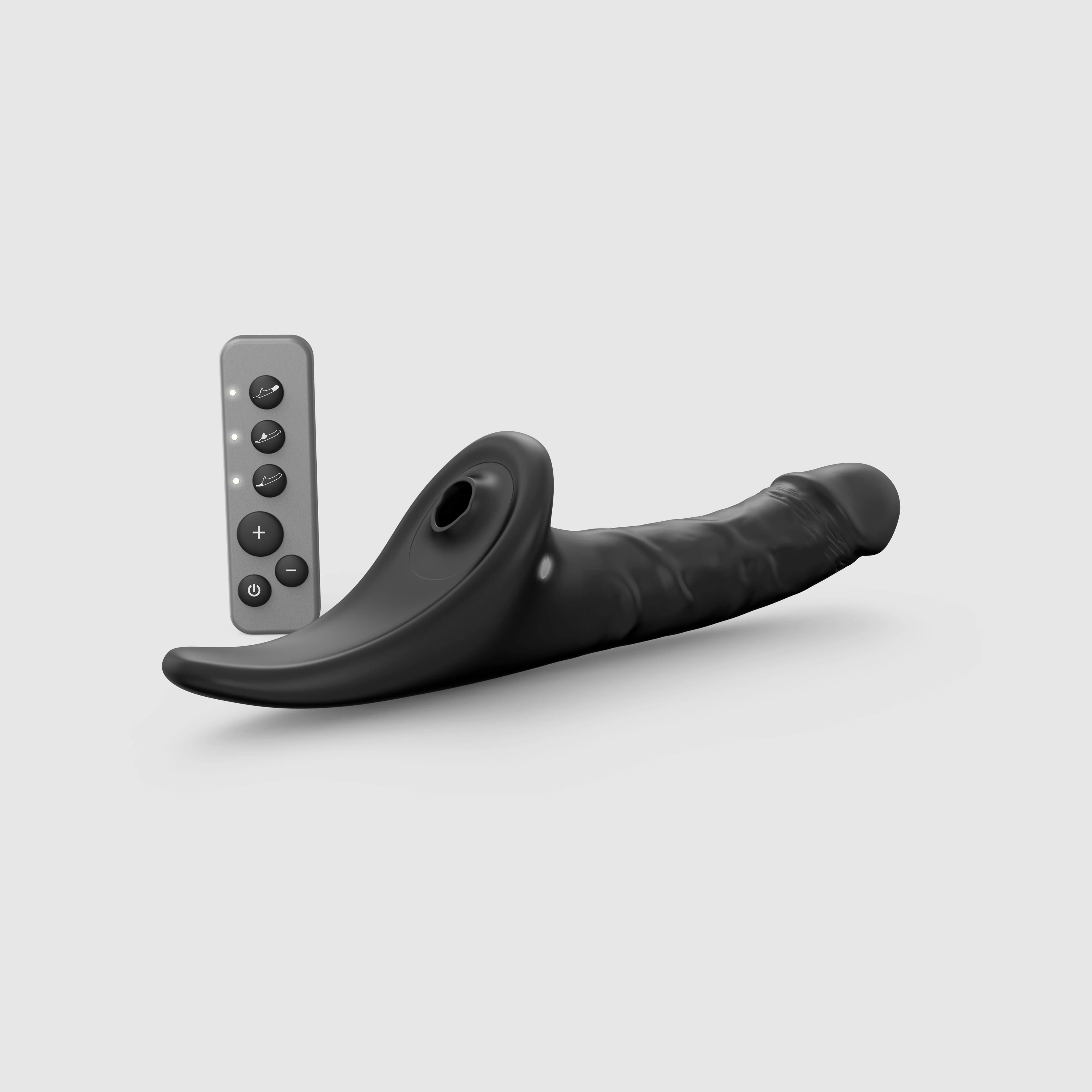 Фаллоимитатор Strap-on-me MULTI ORGASM REALISTIC DILDO с стимуляцией клитора и вибрацией, L, черный_1